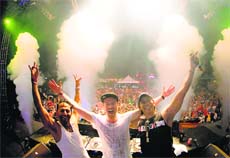 In tune: Nikhil Chinapa withhis team