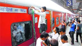 MAIDEN JOURNEY: Shri Shakti Express before its departure from New Delhi to Katra on Monday