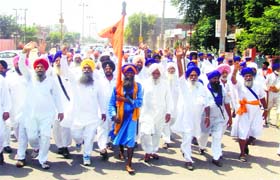 HSGPC supporters take out a peace march in Ambala