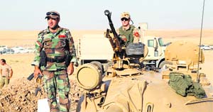 The Kurdish Peshmerga troops in Khazer.