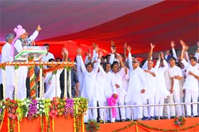 CM Bhupinder Singh Hooda at the Vijay Sankalp rally in Panipat on Sunday