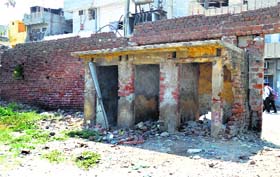 The toilet a shambles at a government school in Ludhiana