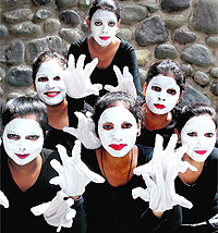 Mime artistes strike a pose during the Freshers’ Day celebrations at the Government Polytechnic for Women, Sector 10, Chandigarh, on Friday