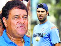 Yuvraj (R) is batting for a BJP ticket for his father Yograj, who lost the 2009 polls on INLD ticket