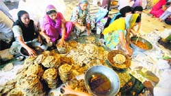 Food being prepared for J-K flood victims at the Golden Temple in Amritsar.
