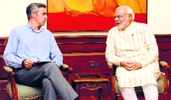 J-K CM Omar Abdullah with PM Narendra Modi.