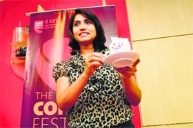 Aparupa Roy, an expert, showcases the art of coffee making in Ludhiana