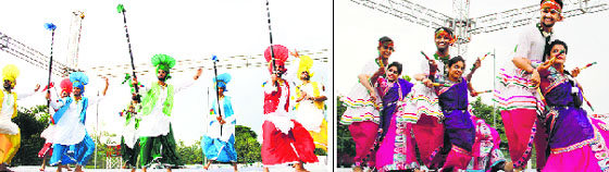 Students perform during a cultural and literary festival that began at the Punjab College of Technical Education (PCTE) in Ludhiana on Wednesday. Tribune photos