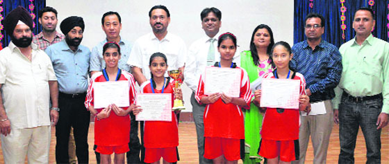 Students with their certificates at BCM Senior Secondary School, Sector 32, Ludhiana,