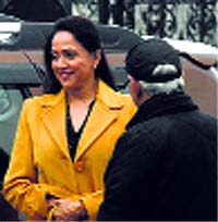 Hema Malini at a shoot in Shimla.