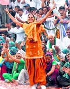 A crowd during a rally in Kurukshetra.