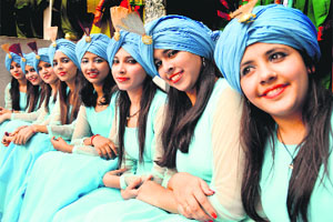 Children wait for their turn to perform during the ‘Vallabh Darbar’, the annual function of SAN Jain Senior Secondary School, Daresi road, Ludhiana.