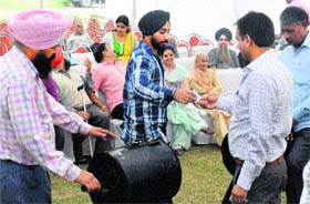 The draw of lots in progress at the office of the Chandigarh Housing Board in Sector 9, Chandigarh, on Tuesday
