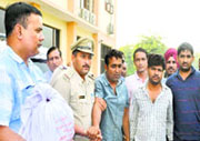 The three suspects arrested in Sonepat on Thursday. PTI 