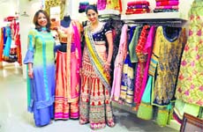 Wedding dresses showcased at the Jaamawar Minx outlet in Chandigarh