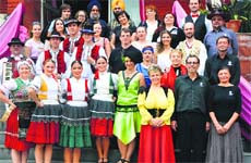 Organisers with the dance troupe