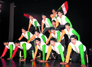 Students at the annual cultural fiesta-2014 of Manav Mangal High School in Chandigarh.