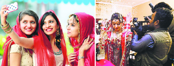 The shooting of a wedding album goes the Bollywood way