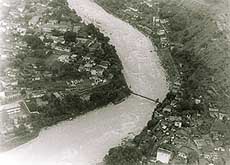 An aerial view of Dharchula, 30 km from Malpa, which experienced landslides recently.