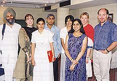  In love with Punjabi culture and literature: (From left) Gurinder Mann, Anne Murphy, Farina Mir, Ramandeep Lamba, Crystal Suri, Kiran Gill, Suzanne and Will Glover.