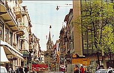Old buildings blend with new ones in Zurich