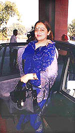NEW DEHI: TDP Member of Parliament Jaya Prada arriving to attend the winter session of the House in New Delhi on Monday.