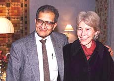 Professor Amartya Sen with his wife.
