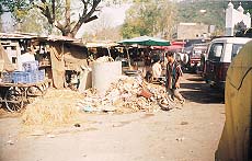 A heap of garbage dumped outside the bus stand