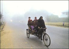 Children out in the cold.