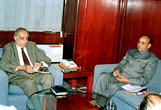 Mr Prem Kumar Dhumal, chief minister of Hhimachal Pradesh, today called on Mr A.M Khusro, Chairman 11th Finance Commission and apprised him about the financial problems of the state