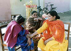 Mourning relatives.