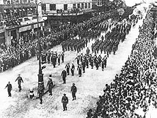 Victory Parade in London. The Naval contingent was led by Lieutenant P. S. Mahindroo