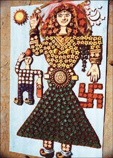 A Sanjhi image received in a competition