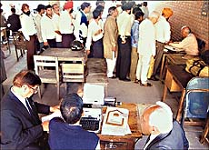 Litigants have to wait for hours for their 'peshi'. Photo by Gautam Singh