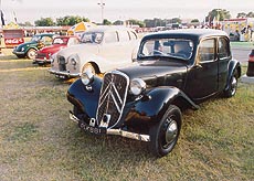 (Right to left) 1938 Citroen, Austin A-40, Fiat 500, WW Beetle