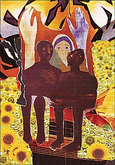 "Victims talk peace", a collage by the writer