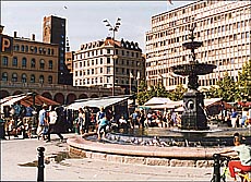 Shops in tents sell goods from exotic lands