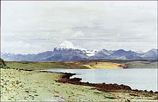 A view of Mount Kailash from the Mansarovar parikrama