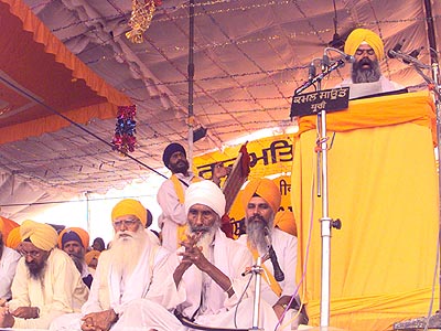 Bhai RaBhai Ranjit Singh addresses a gathering at Anandpur Sahib