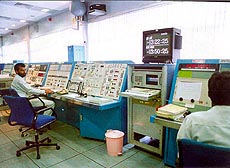 The control room at the Insat master control facility at Hassan in Karnataka.