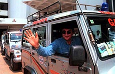 Indian film star and leader of the regional peace mission Sunil Dutt