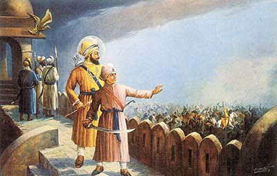 At the battle of Chamkaur, the Gurus two elder sons, Sahibzadas Ajit Singh and Jhujhar Singh, laid down their lives battling for freedom of the people a sacrifice for mankind in the tradition of Sikh martyrdom.