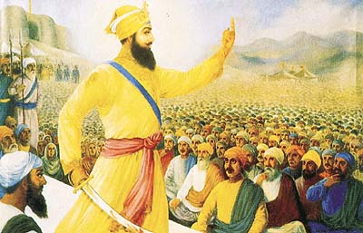 On Baisakhi day, 1699, at the height of religious bigotry and human suffering, Guru Gobind Singh gave his clarion call at Anandpur Sahib, exhorting the people to stand up for freedom and dignity. The Khalsa was, thus, born.