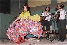 World-famous Roma dancer Raya entertains audience at a function in Chandigarh on Sunday.
