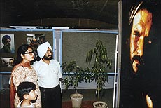 Visitors at the photograph Exhibition, Rooh Punjab Di, at Sector 17, on Friday