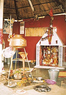 An inside view of the Shiva temple