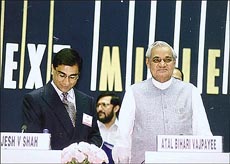 Prime Minister Atal Behari Vajpayee at the national conference and annual session of CII.