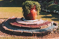Marble chips can be used for decorating berms.