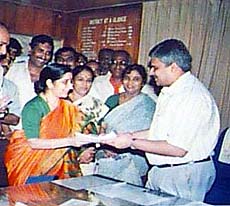 Sushma Swaraj filing her nomination papers 