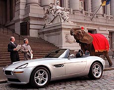 A downtown Manhattan street is transformed on Sunday into a European setting.